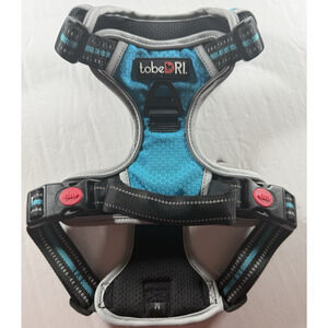 No Pull Dog Harness Adjustable Reflective Dog Harness-Blue/Med